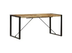 Table De Salon Salle à Manger Design 160x80x75 Cm Bois De Manguier Massif 0902157 -Mobilier De Restaurant table a manger 22803781