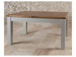 Table De Repas Ă Allonge Bois Massif Argent - GABRIEL