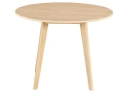 Table Ronde ODILE - 4 Couverts - Hévéa Massif Et MDF - Naturel -Mobilier De Restaurant table a manger 258871