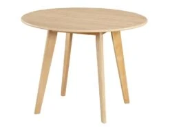 Table Ronde ODILE - 4 Couverts - Hévéa Massif Et MDF - Naturel -Mobilier De Restaurant table a manger 258873
