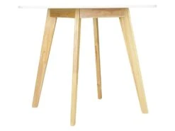 Table Ronde COLETTE - 4 Couverts - Hévéa Massif Et MDF - Blanc -Mobilier De Restaurant table a manger 267531