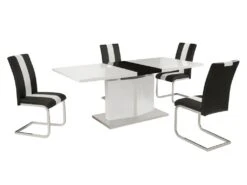 Ensemble Table + 4 Chaises - Blanc Et Noir - TRINITY -Mobilier De Restaurant table a manger 269303