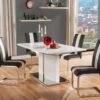 Ensemble Table + 4 Chaises - Blanc Et Noir - TRINITY