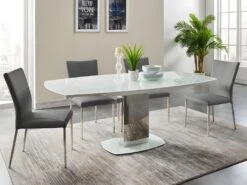 Ensemble Table + 4 Chaises TALICIA - Blanc Et Anthracite -Mobilier De Restaurant table a manger 301307