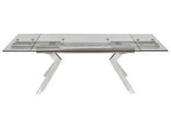 Table à Manger Extensible VELIKA - Verre Trempé & Métal - 6 à 8 Couverts -Mobilier De Restaurant table a manger 315919