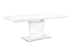 Table à Manger Extensible AMELLE - 6 à 8 Couverts - MDF Laqué Blanc -Mobilier De Restaurant table a manger 384985