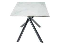 Table à Manger SORRENTE - Céramique & Verre Trempé - 6 Couverts - Effet Marbre Blanc -Mobilier De Restaurant table a manger 414947