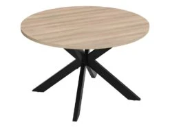 Table à Manger TILKI - 4 Couverts - MDF & Métal - Chêne Et Noir -Mobilier De Restaurant table a manger 439181