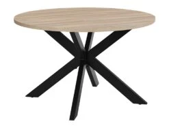 Table à Manger TILKI - 4 Couverts - MDF & Métal - Chêne Et Noir -Mobilier De Restaurant table a manger 439183