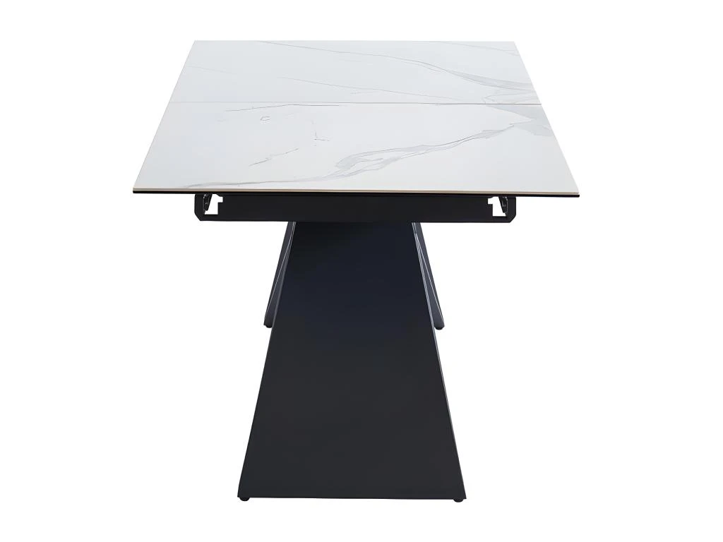 Table à Manger Extensible LIBSY - 6 à 8 Couverts - Céramique Et Métal - Blanc 3 Table à Manger Extensible LIBSY - 6 à 8 Couverts - Céramique Et Métal - Blanc – Image 3