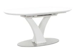 Table à Manger Extensible - 6 à 8 Couverts - MDF Et Métal Inoxydable - Blanc Laqué - TALARA 14 Table à Manger Extensible - 6 à 8 Couverts - MDF Et Métal Inoxydable - Blanc Laqué - TALARA -Mobilier De Restaurant table a manger 496769