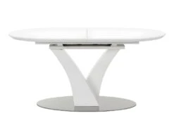 Table à Manger Extensible - 6 à 8 Couverts - MDF Et Métal Inoxydable - Blanc Laqué - TALARA 11 Table à Manger Extensible - 6 à 8 Couverts - MDF Et Métal Inoxydable - Blanc Laqué - TALARA -Mobilier De Restaurant table a manger 496771