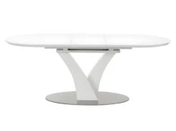 Table à Manger Extensible - 6 à 8 Couverts - MDF Et Métal Inoxydable - Blanc Laqué - TALARA 13 Table à Manger Extensible - 6 à 8 Couverts - MDF Et Métal Inoxydable - Blanc Laqué - TALARA -Mobilier De Restaurant table a manger 496773