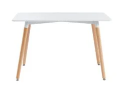 Table à Manger 4 Couverts En MDF Et Hêtre - Blanc - CAROLIANE -Mobilier De Restaurant table a manger 7743991