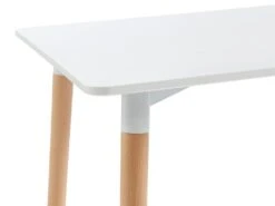 Table à Manger 4 Couverts En MDF Et Hêtre - Blanc - CAROLIANE -Mobilier De Restaurant table a manger 7744045