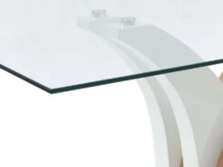 Table à Manger 6 Couverts En Verre Trempé Et MDF - Naturel Et Blanc - BARLATANA 12 Table à Manger 6 Couverts En Verre Trempé Et MDF - Naturel Et Blanc - BARLATANA -Mobilier De Restaurant table a manger 8754809