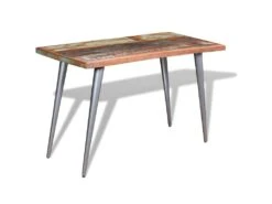 Table De Salon Salle à Manger Design Bois De Récupération 120 X 60 X 76 Cm 0902177