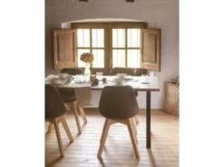 Table à Manger Zocco Chêne Foncé Et Noir 180x80cm -Mobilier De Restaurant table a manger 8940065