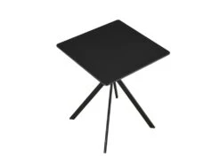 Table Salle à Manger Cuisine Pour 2 Personnes MDF Et Métal 60 Cm X 60 Cm Noir 03_0004116