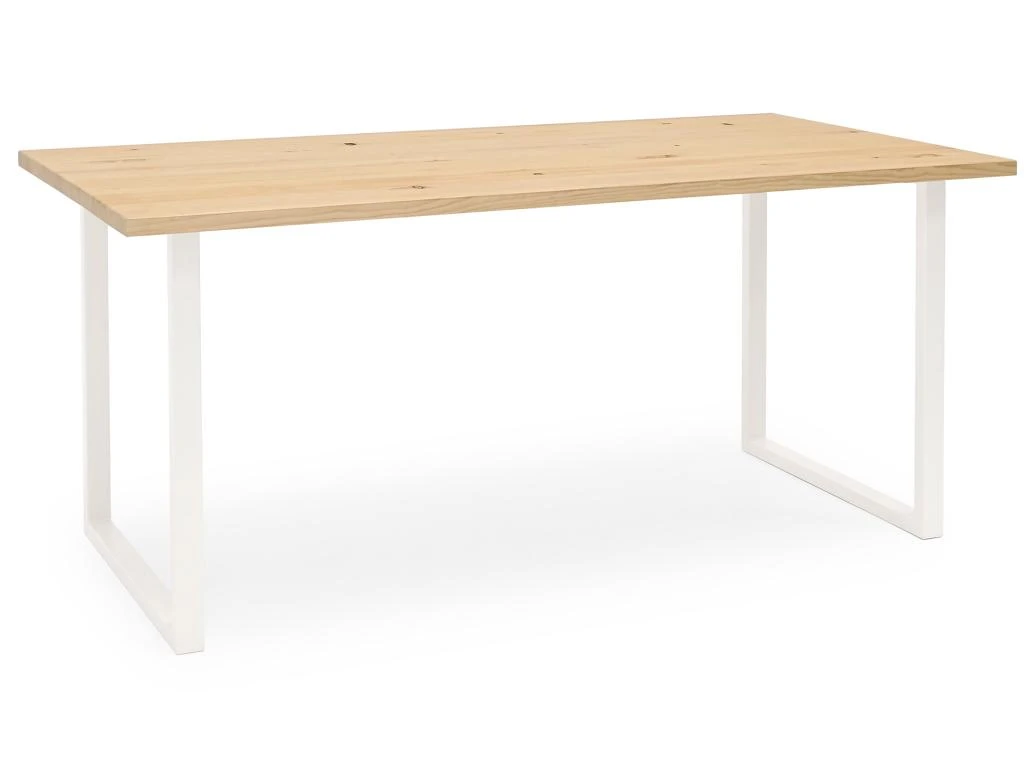 Table à Manger Zocco Naturelle Et Blanche 140x80cm 1 Table à Manger Zocco Naturelle Et Blanche 140x80cm