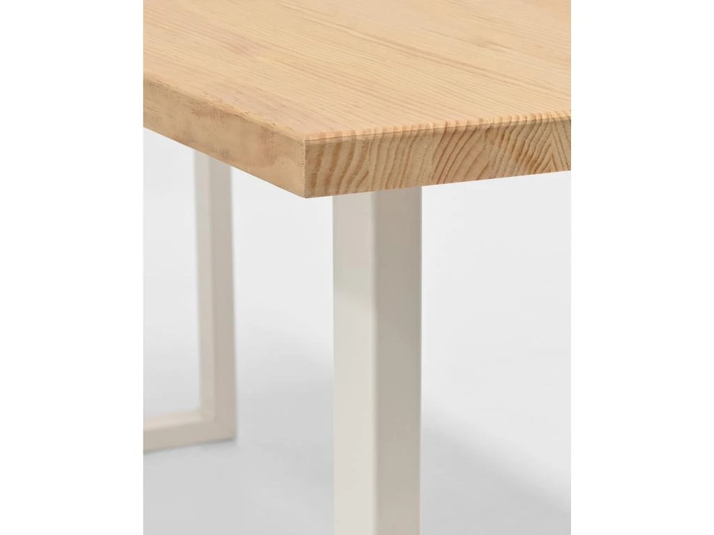 Table à Manger Zocco Naturelle Et Blanche 140x80cm 3 Table à Manger Zocco Naturelle Et Blanche 140x80cm – Image 3