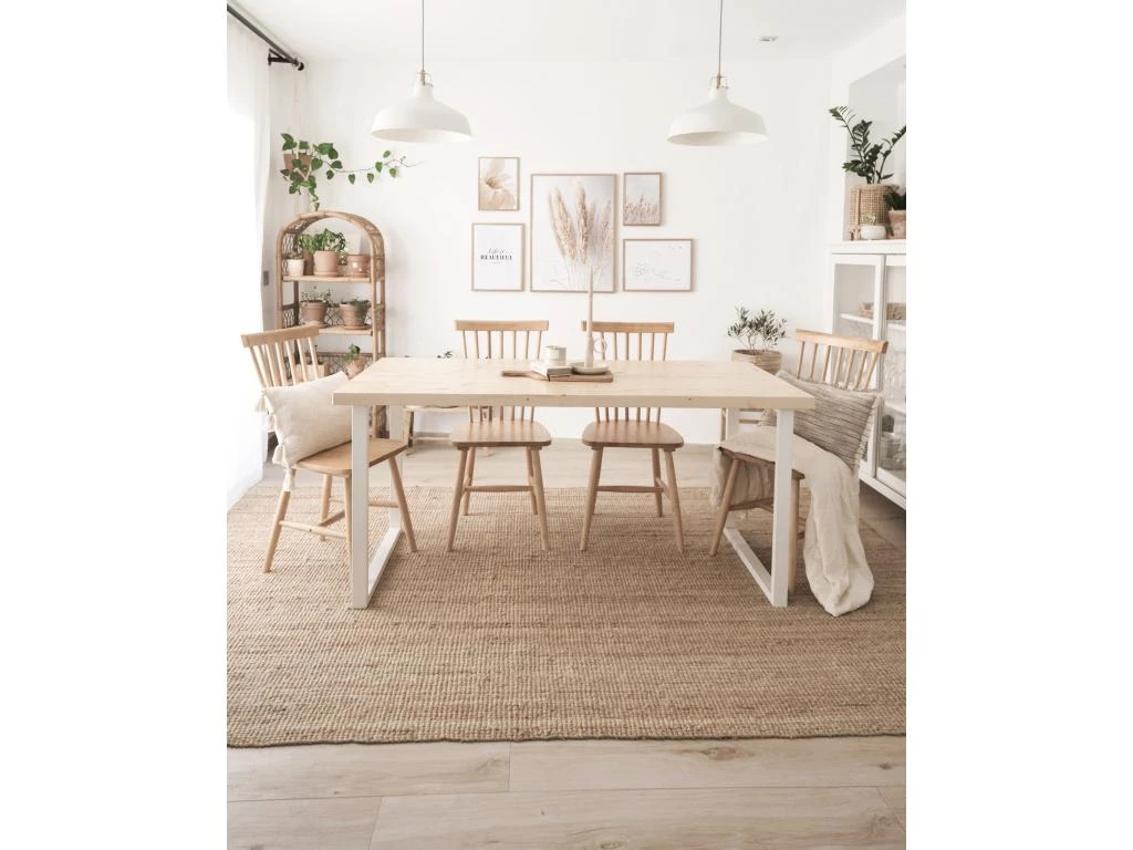 Table à Manger Zocco Naturelle Et Blanche 140x80cm 7 Table à Manger Zocco Naturelle Et Blanche 140x80cm – Image 7