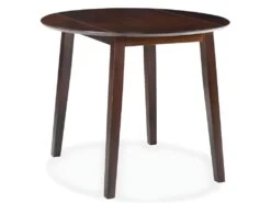 Table De Salon Salle à Manger Dîner Design Ronde à Abattant Mdf Marron 0902249