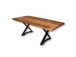 Table Bois Massif Et Pieds Métal Noir N°34 - Naturel -Mobilier De Restaurant table a manger 8944023