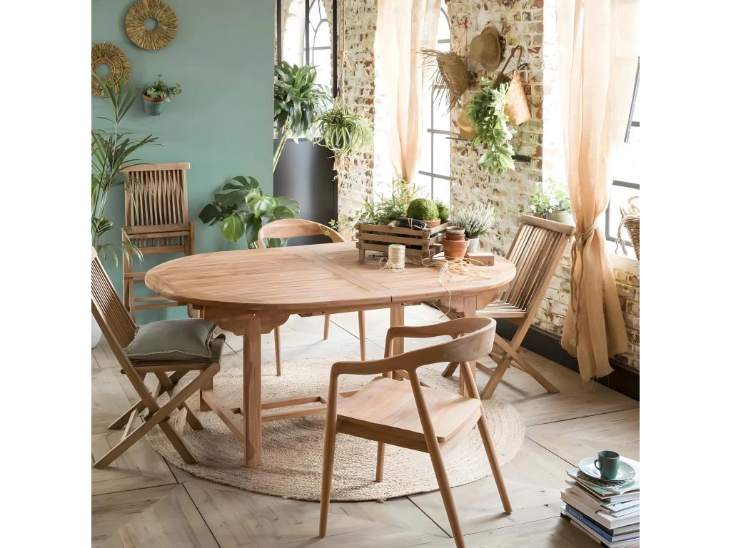 Table à Manger En Bois De Teck Pérou 2 Table à Manger En Bois De Teck Pérou – Image 2