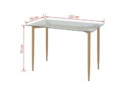 Table De Salon Salle à Manger Design 120 Cm Marron 0902130 -Mobilier De Restaurant table a manger 8944527