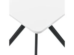 Table Salle à Manger Cuisine Pour 2 Personnes MDF Et Métal 60 Cm X 60 Cm Blanc 03_0004115 -Mobilier De Restaurant table a manger 8944673