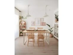 Table à Manger Zocco Naturelle Et Blanche 200x80cm -Mobilier De Restaurant table a manger 8944699