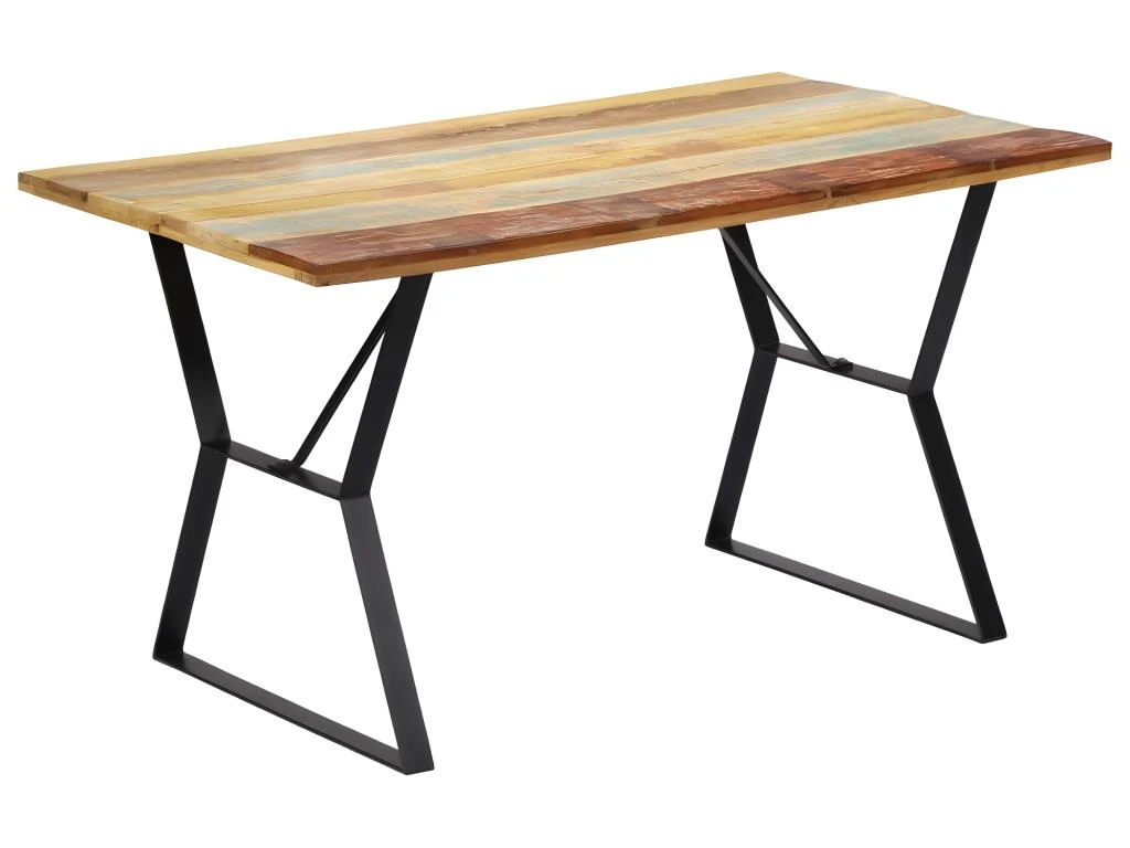 Table De Salon Salle à Manger Design 140x80x76cm Bois De Récupération Massif 0902153 1 Table De Salon Salle à Manger Design 140x80x76cm Bois De Récupération Massif 0902153