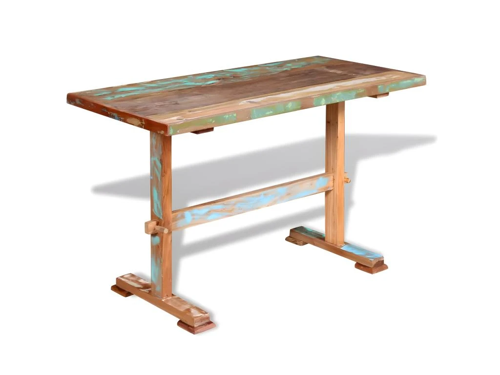 Table De Salon Salle à Manger Dîner Design Sur Pied Bois De Récupération Massif 120 Cm 0902272 2 Table De Salon Salle à Manger Dîner Design Sur Pied Bois De Récupération Massif 120 Cm 0902272 – Image 2