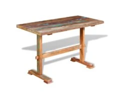 Table De Salon Salle à Manger Dîner Design Sur Pied Bois De Récupération Massif 120 Cm 0902272 8 Table De Salon Salle à Manger Dîner Design Sur Pied Bois De Récupération Massif 120 Cm 0902272 -Mobilier De Restaurant table a manger 8944867