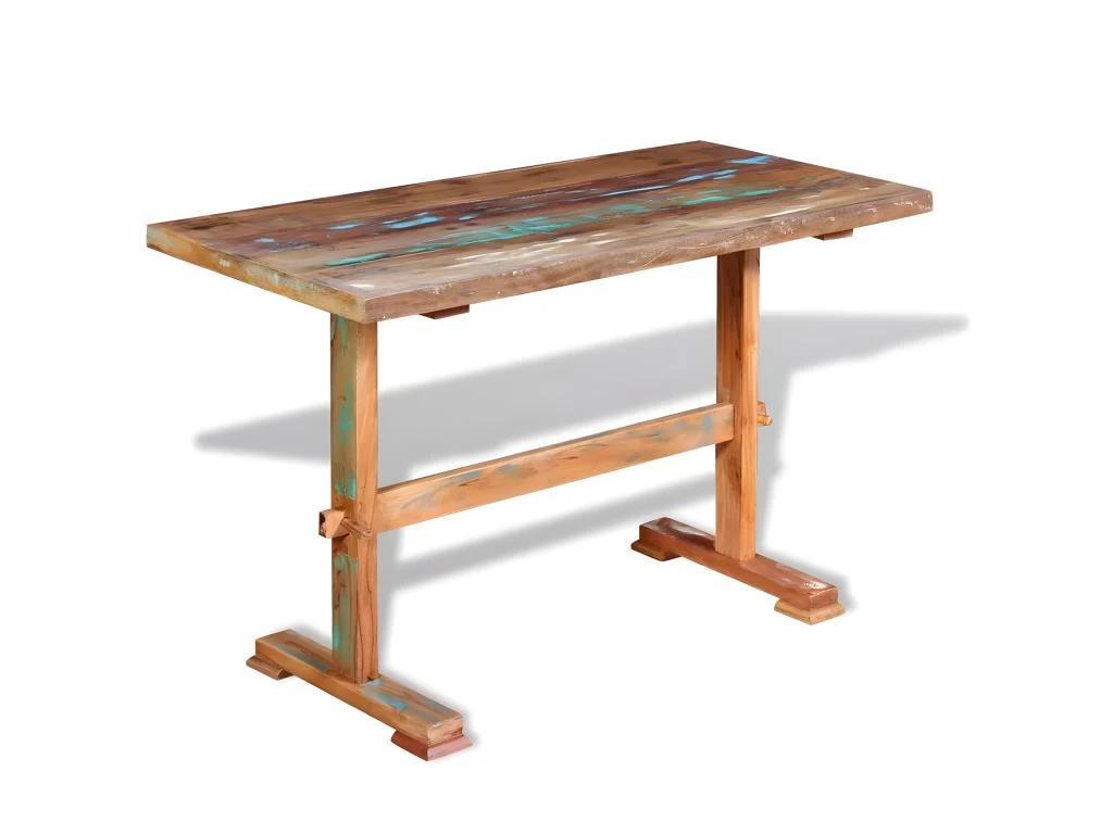 Table De Salon Salle à Manger Dîner Design Sur Pied Bois De Récupération Massif 120 Cm 0902272 4 Table De Salon Salle à Manger Dîner Design Sur Pied Bois De Récupération Massif 120 Cm 0902272 – Image 4