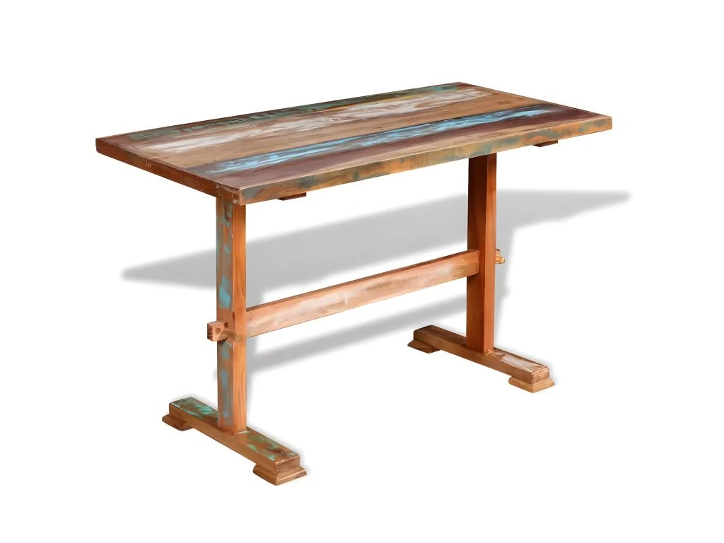 Table De Salon Salle à Manger Dîner Design Sur Pied Bois De Récupération Massif 120 Cm 0902272 5 Table De Salon Salle à Manger Dîner Design Sur Pied Bois De Récupération Massif 120 Cm 0902272 – Image 5