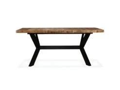 Table De Salon Salle à Manger Design Bois De Manguier Solide Et Acier 180 Cm 0902175 7 Table De Salon Salle à Manger Design Bois De Manguier Solide Et Acier 180 Cm 0902175 -Mobilier De Restaurant table a manger 8944997