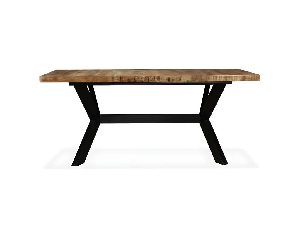 Table De Salon Salle à Manger Design Bois De Manguier Solide Et Acier 180 Cm 0902175 3 Table De Salon Salle à Manger Design Bois De Manguier Solide Et Acier 180 Cm 0902175 – Image 3