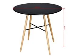 Table De Salon Salle à Manger Dîner Design Ronde Mdf Noir 0902241 5 Table De Salon Salle à Manger Dîner Design Ronde Mdf Noir 0902241 -Mobilier De Restaurant table a manger 8945089