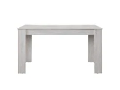 Table De Salle à Manger Bureau Robuste 140 Cm Couleur Chêne Blanc 03_0004252