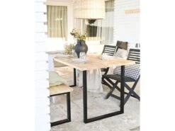 Table à Manger Zocco Naturelle Et Noir 120x80cm -Mobilier De Restaurant table a manger 8945965