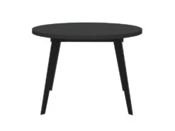 Table Ronde Extensible 110/155 Cm Plateau Noir - Pieds Métal - VANESSA -Mobilier De Restaurant table a manger 9177559