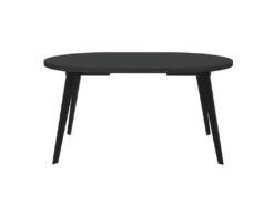 Table Ronde Extensible 110/155 Cm Plateau Noir - Pieds Métal - VANESSA -Mobilier De Restaurant table a manger 9177561
