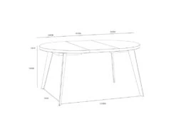 Table Ronde Extensible 110/155 Cm Decor Bois - Pieds Métal - VANESSA -Mobilier De Restaurant table a manger 9177627