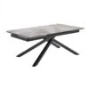 Table Extensible 160/240 Cm Céramique Gris Marbré Pied Torsadé - DAKOTA 05