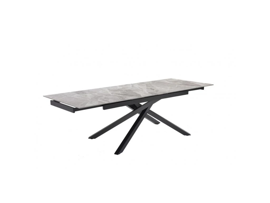 Table Extensible 160/240 Cm Céramique Gris Marbré Pied Torsadé - DAKOTA 05 2 Table Extensible 160/240 Cm Céramique Gris Marbré Pied Torsadé - DAKOTA 05 – Image 2