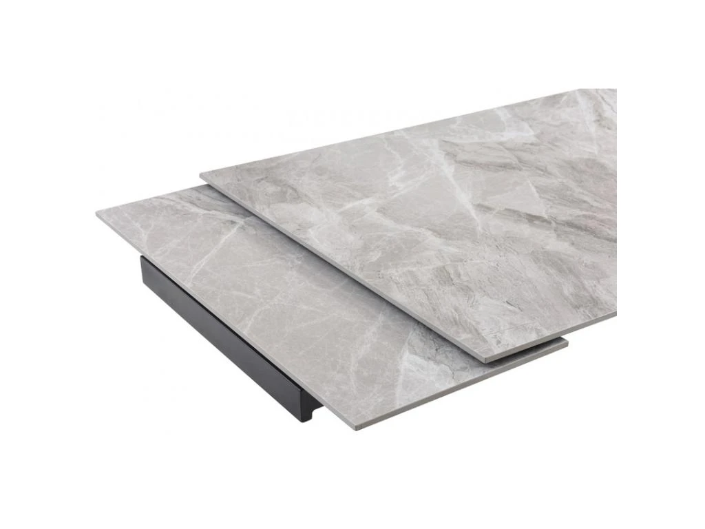 Table Extensible 160/240 Cm Céramique Gris Marbré Pied Torsadé - DAKOTA 05 3 Table Extensible 160/240 Cm Céramique Gris Marbré Pied Torsadé - DAKOTA 05 – Image 3