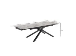 Table Extensible 160/240 Cm Céramique Gris Marbré Pied Torsadé - DAKOTA 05 8 Table Extensible 160/240 Cm Céramique Gris Marbré Pied Torsadé - DAKOTA 05 -Mobilier De Restaurant table a manger 9177657
