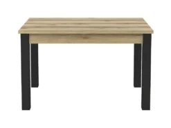 Table 6 Personnes Pour Pour Salle à Manger Collection DARWIN. Plateau Chêne Clair. Pieds Noirs